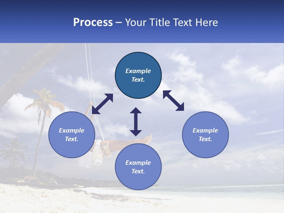 A Woman Swinging On A Rope On The Beach PowerPoint Template