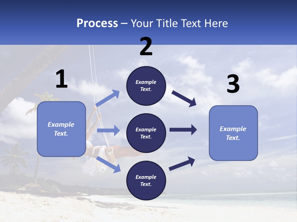 A Woman Swinging On A Rope On The Beach PowerPoint Template