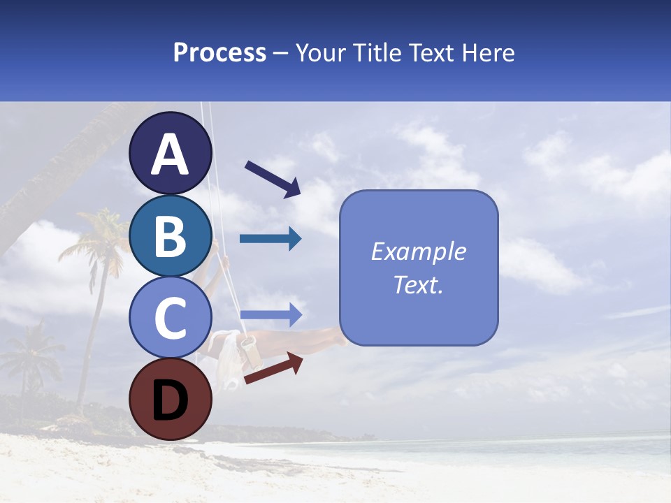 A Woman Swinging On A Rope On The Beach PowerPoint Template