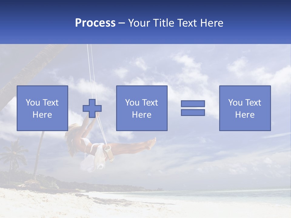 A Woman Swinging On A Rope On The Beach PowerPoint Template