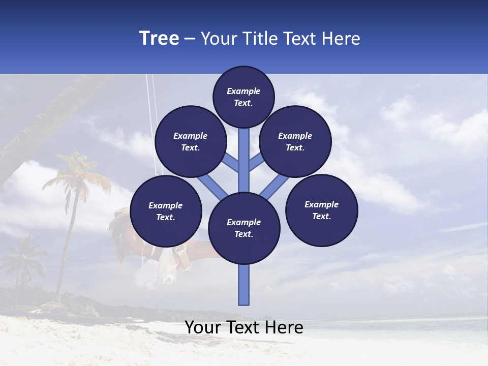 A Woman Swinging On A Rope On The Beach PowerPoint Template