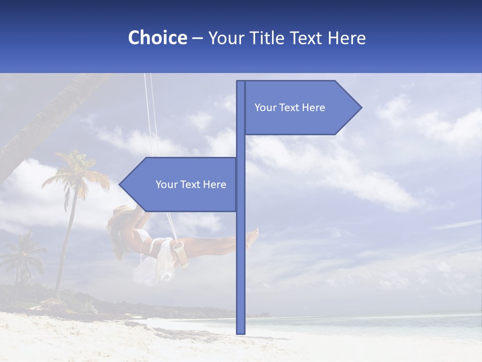 A Woman Swinging On A Rope On The Beach PowerPoint Template