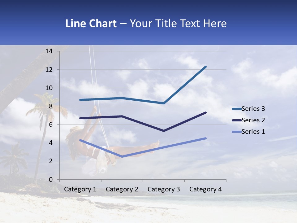 A Woman Swinging On A Rope On The Beach PowerPoint Template