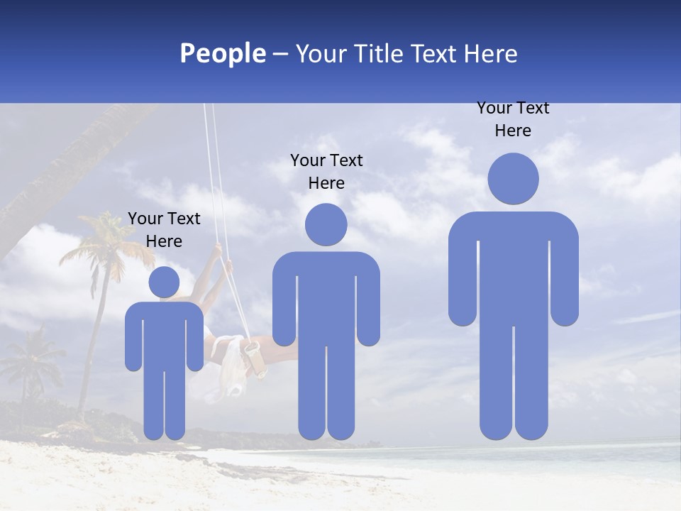 A Woman Swinging On A Rope On The Beach PowerPoint Template