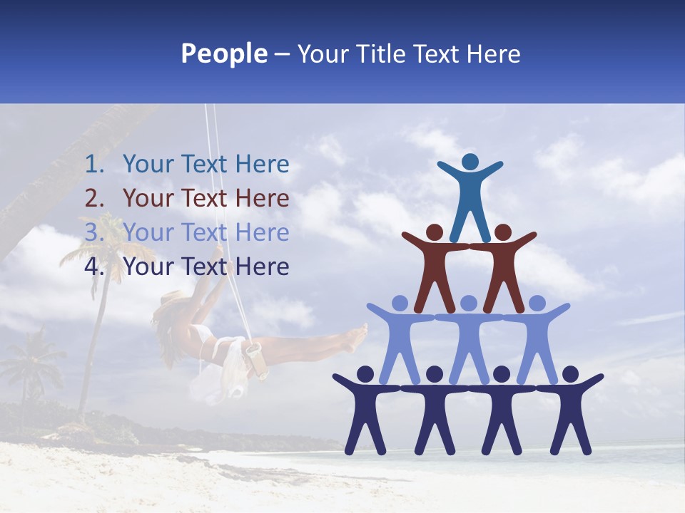 A Woman Swinging On A Rope On The Beach PowerPoint Template