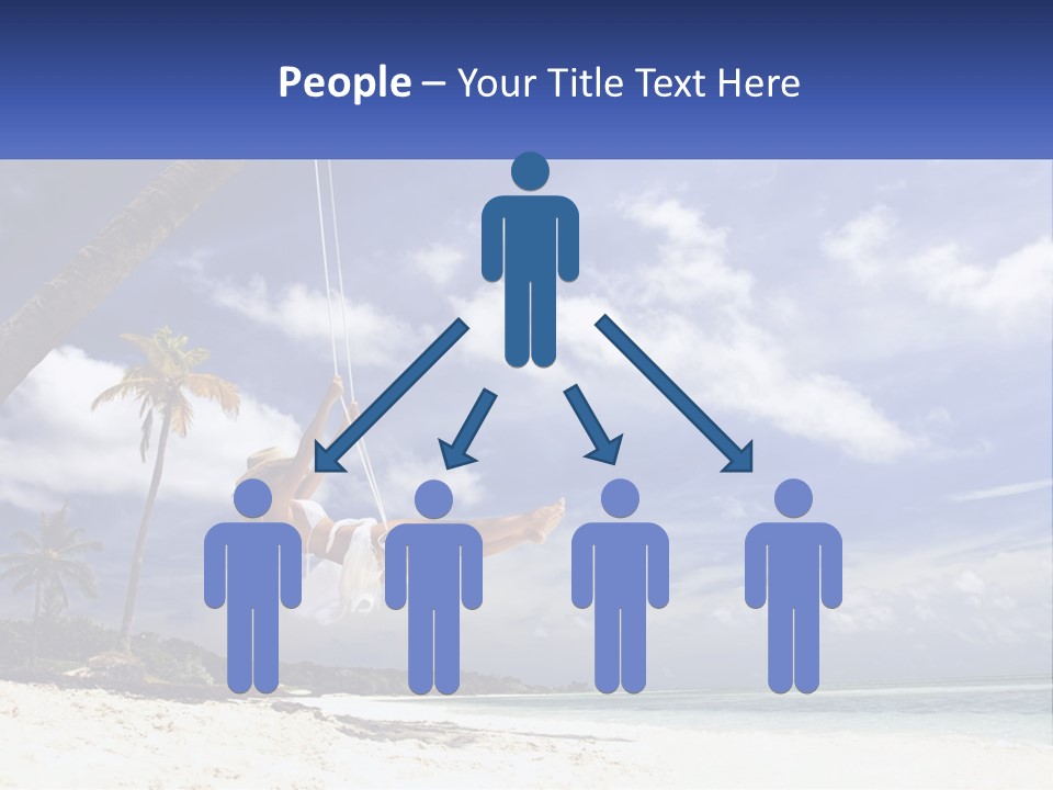 A Woman Swinging On A Rope On The Beach PowerPoint Template