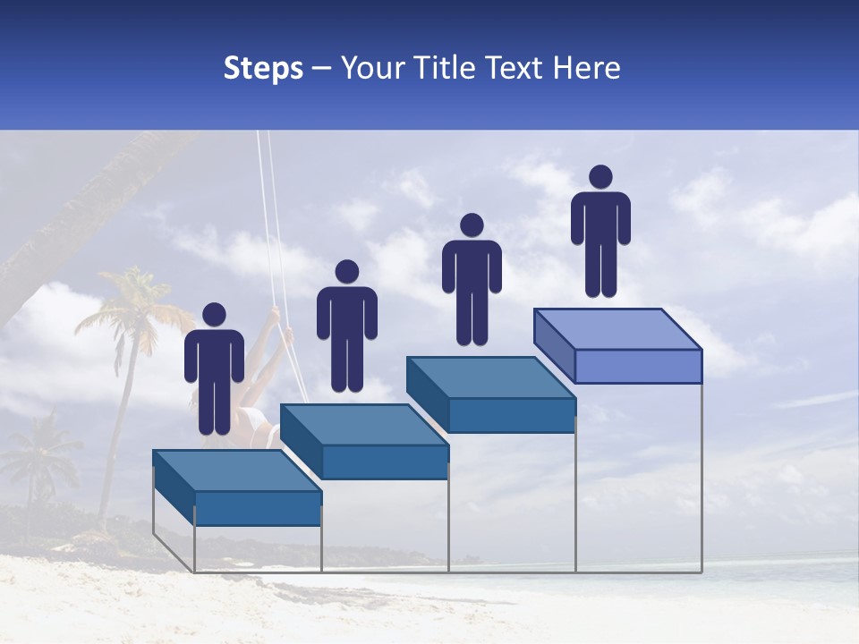 A Woman Swinging On A Rope On The Beach PowerPoint Template