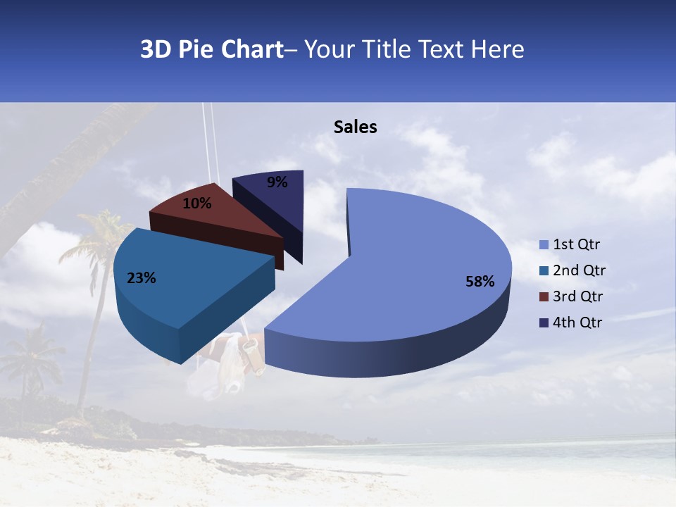 A Woman Swinging On A Rope On The Beach PowerPoint Template