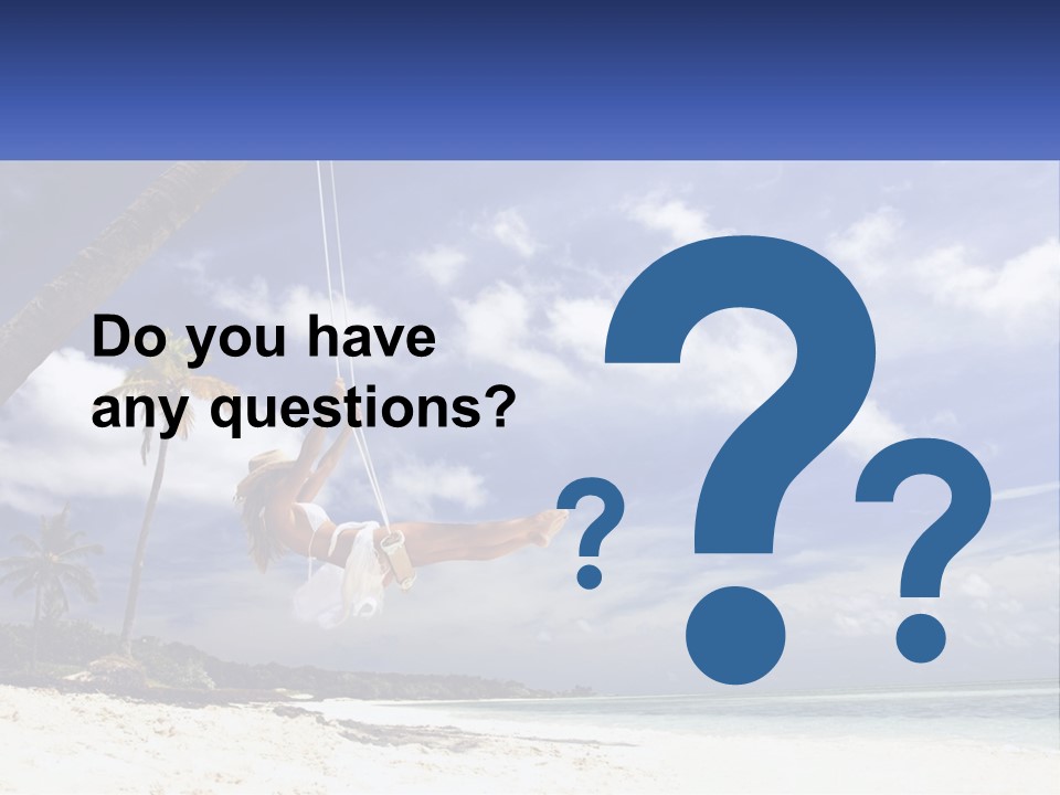 A Woman Swinging On A Rope On The Beach PowerPoint Template