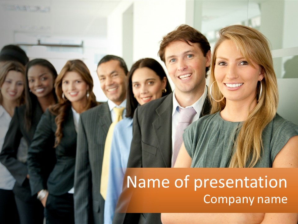 Standing Businesspeople Confidence PowerPoint Template