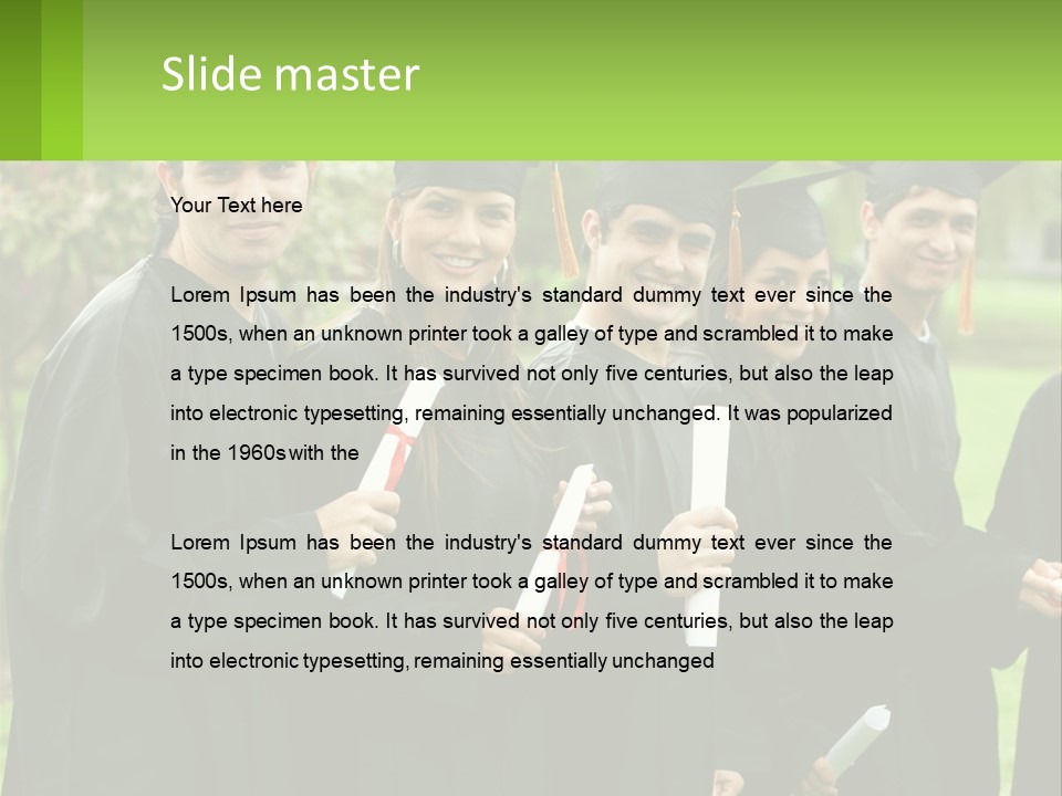 Group Grad Portrait PowerPoint Template