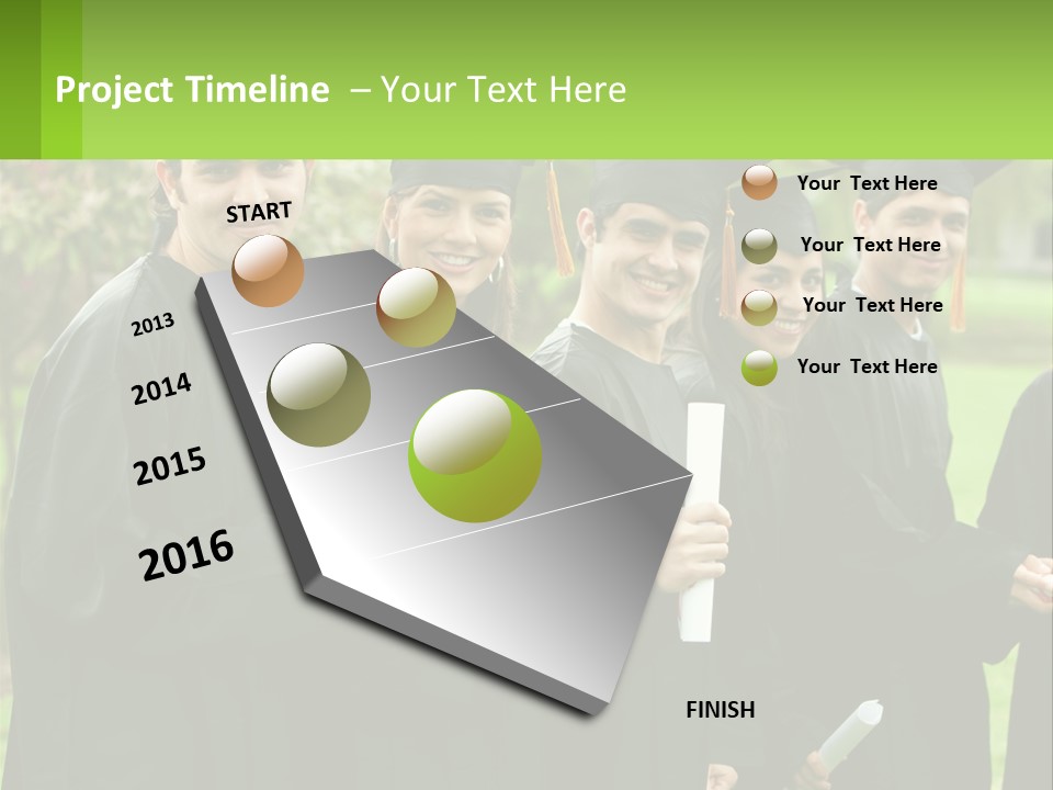 Group Grad Portrait PowerPoint Template