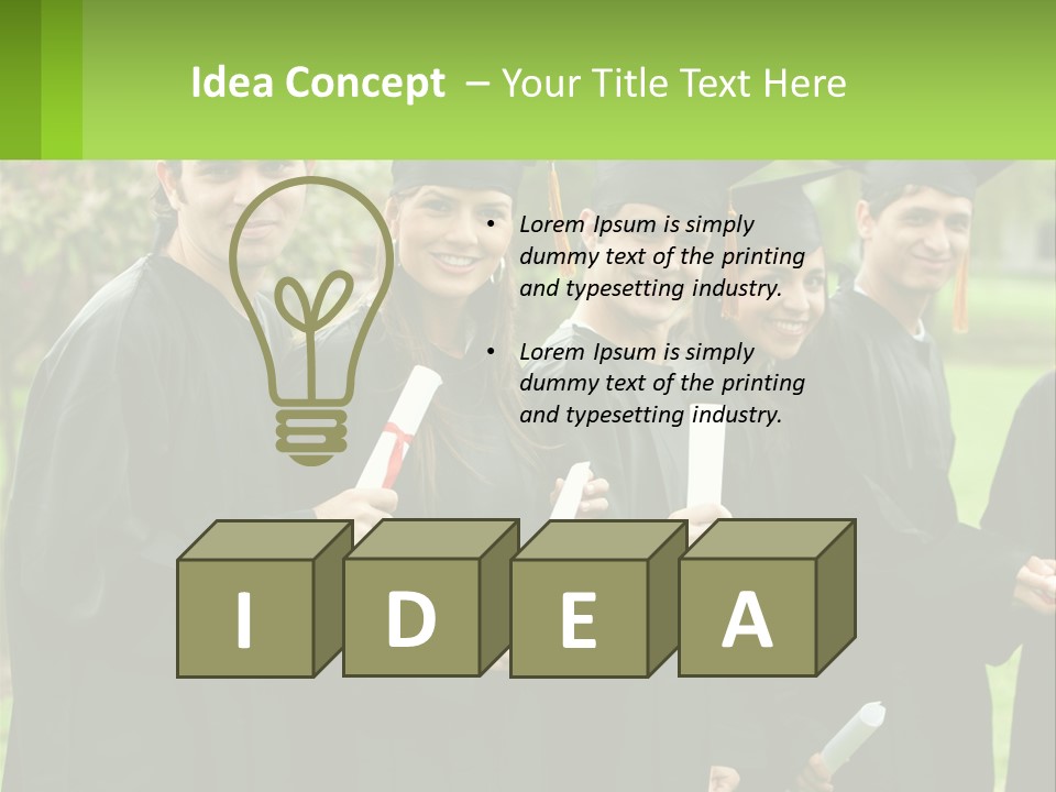 Group Grad Portrait PowerPoint Template