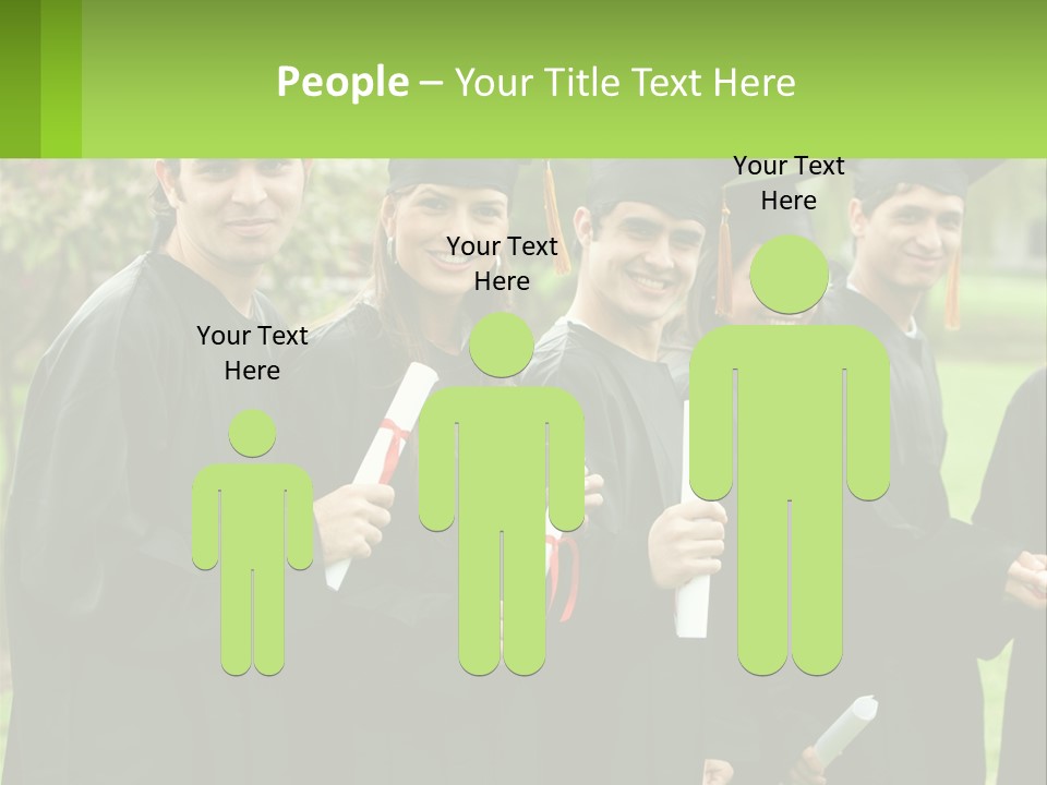 Group Grad Portrait PowerPoint Template