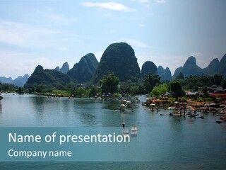 Karst Vacation Pinyin PowerPoint Template