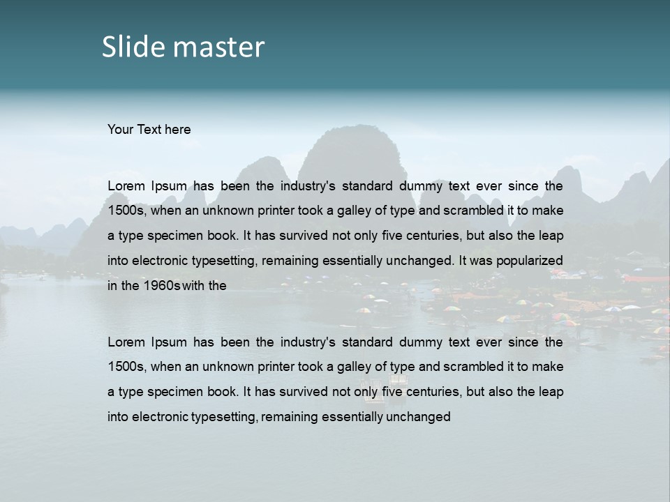 Karst Vacation Pinyin PowerPoint Template