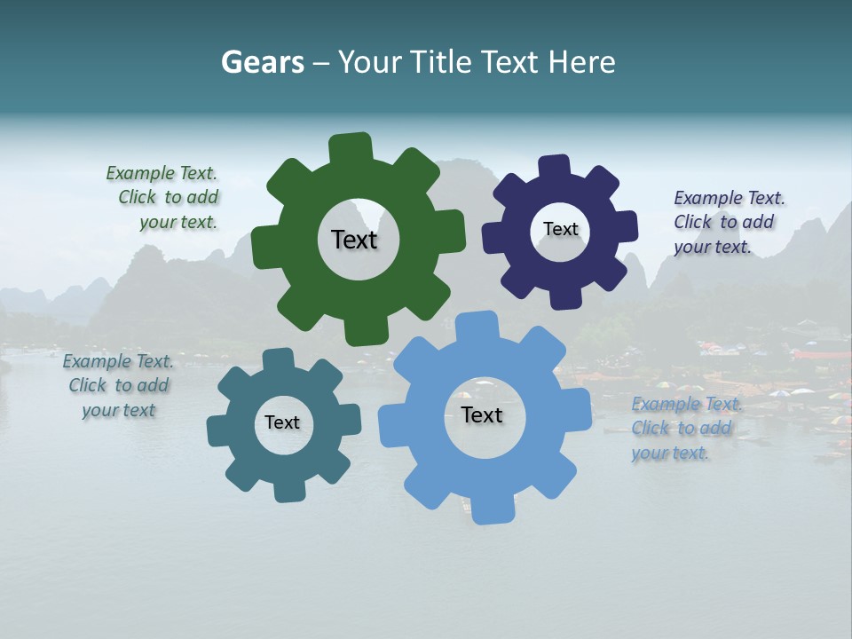 Karst Vacation Pinyin PowerPoint Template