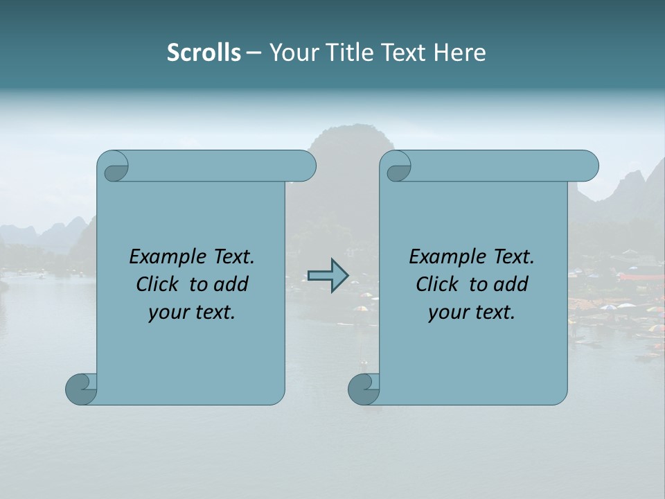 Karst Vacation Pinyin PowerPoint Template