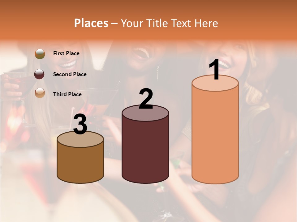 A Group Of Women Sitting At A Table With Drinks PowerPoint Template