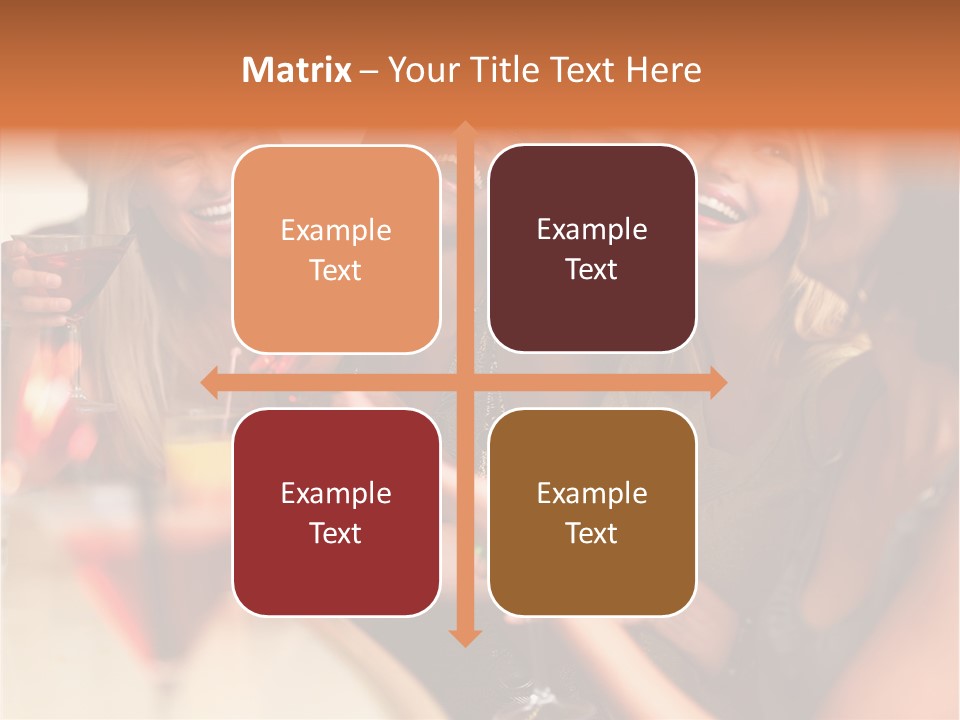 A Group Of Women Sitting At A Table With Drinks PowerPoint Template