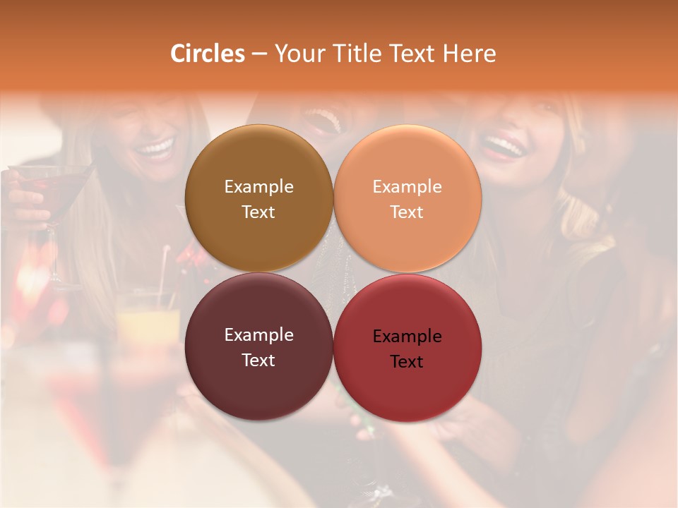 A Group Of Women Sitting At A Table With Drinks PowerPoint Template