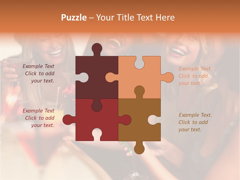 A Group Of Women Sitting At A Table With Drinks PowerPoint Template