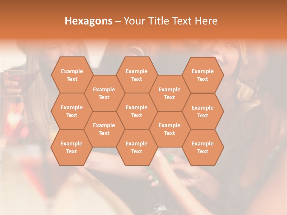 A Group Of Women Sitting At A Table With Drinks PowerPoint Template