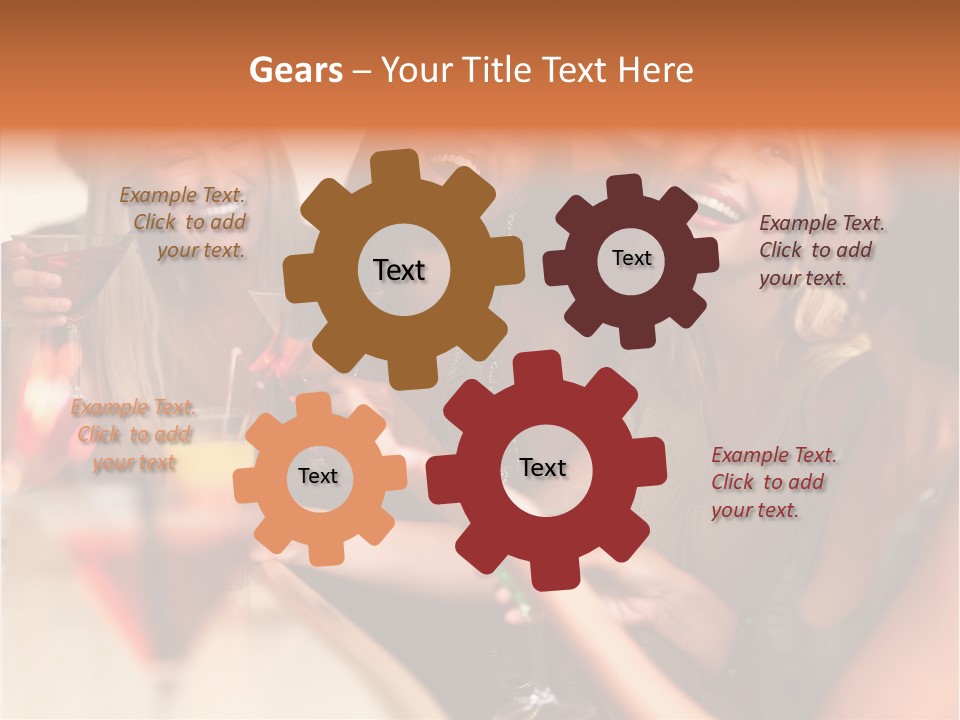 A Group Of Women Sitting At A Table With Drinks PowerPoint Template