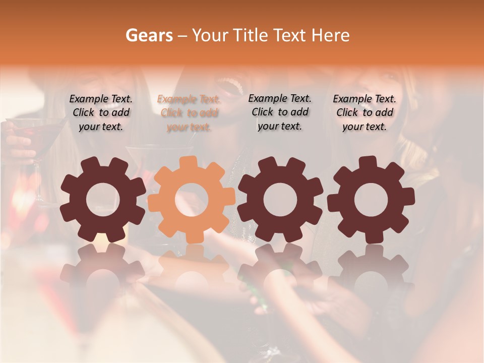 A Group Of Women Sitting At A Table With Drinks PowerPoint Template