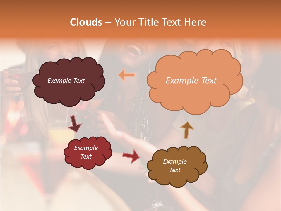 A Group Of Women Sitting At A Table With Drinks PowerPoint Template