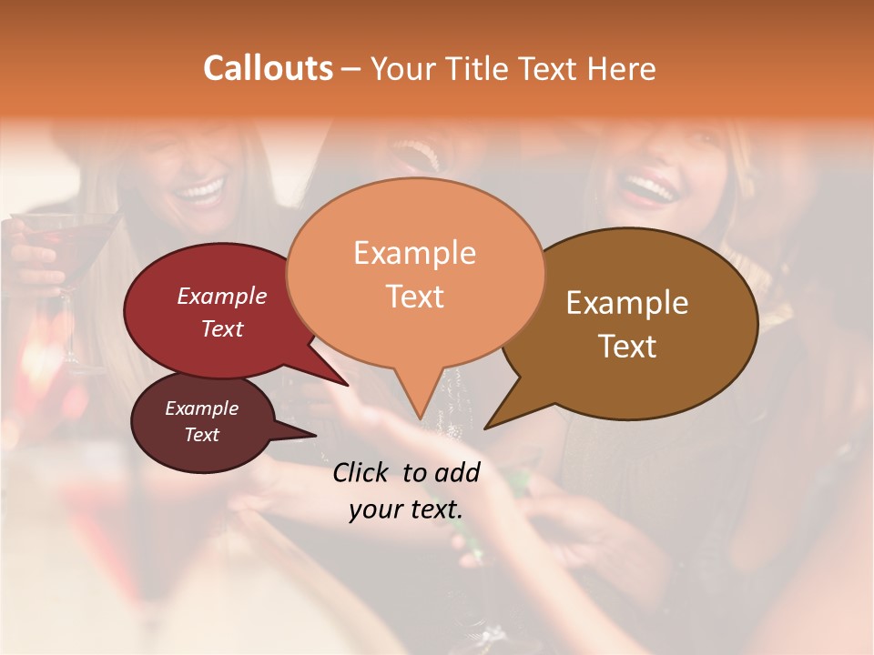 A Group Of Women Sitting At A Table With Drinks PowerPoint Template