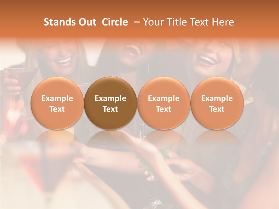 A Group Of Women Sitting At A Table With Drinks PowerPoint Template