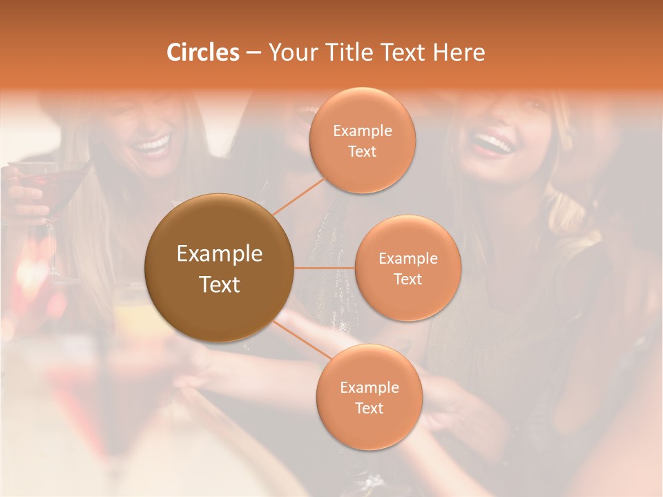 A Group Of Women Sitting At A Table With Drinks PowerPoint Template