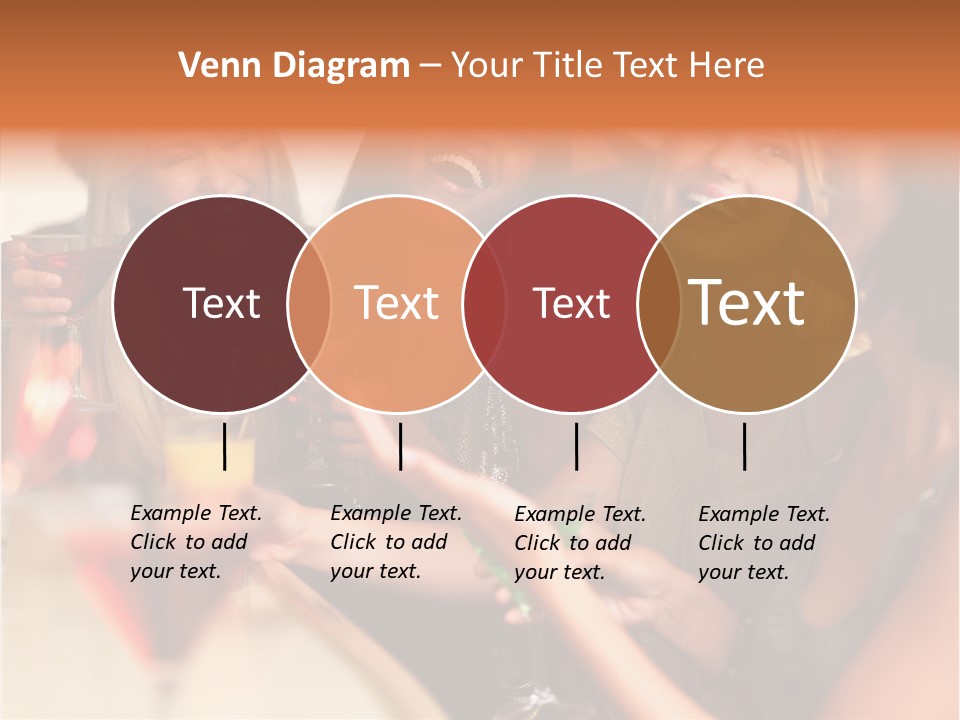 A Group Of Women Sitting At A Table With Drinks PowerPoint Template