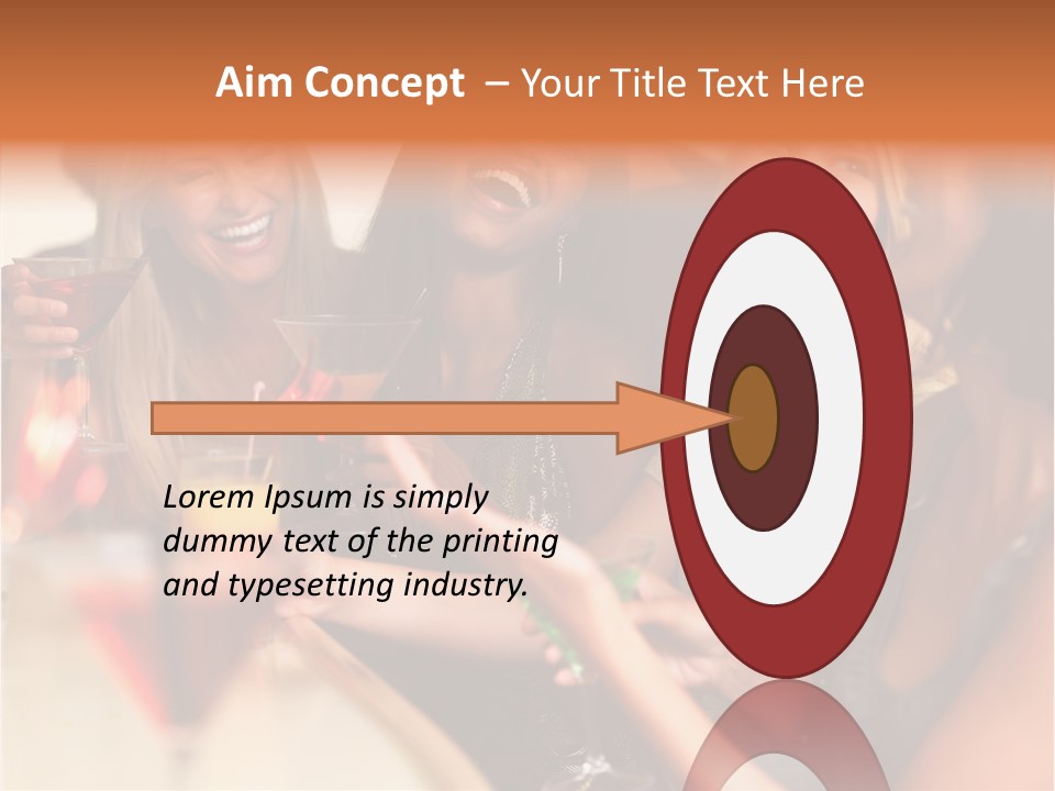 A Group Of Women Sitting At A Table With Drinks PowerPoint Template