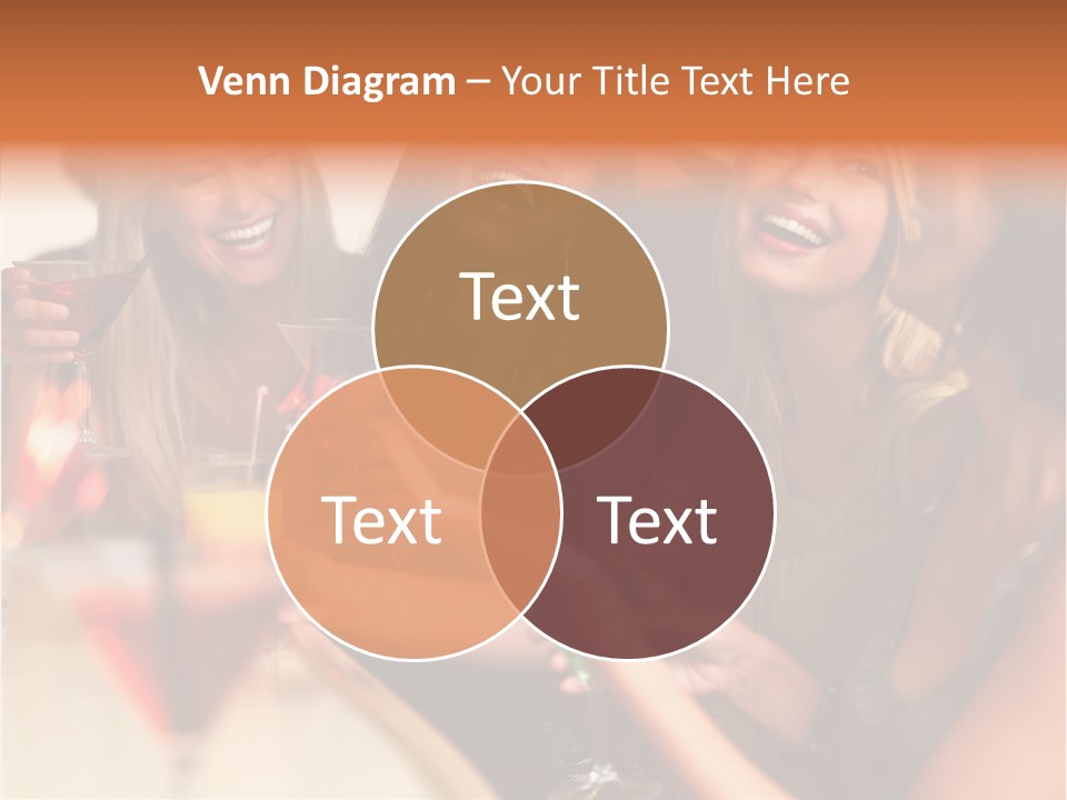 A Group Of Women Sitting At A Table With Drinks PowerPoint Template