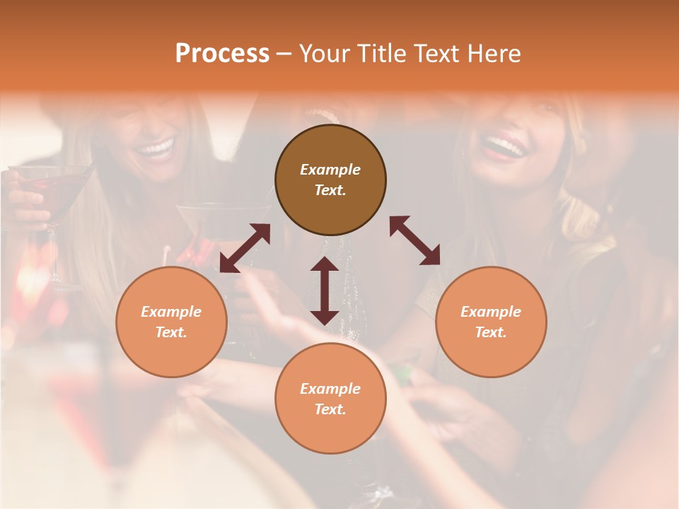 A Group Of Women Sitting At A Table With Drinks PowerPoint Template