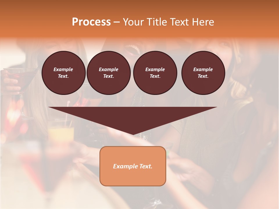 A Group Of Women Sitting At A Table With Drinks PowerPoint Template