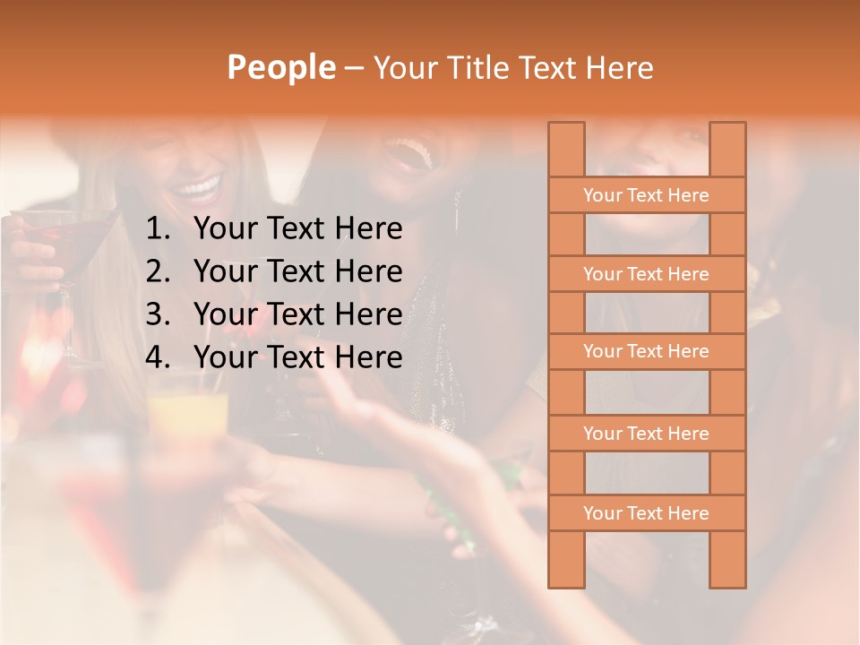 A Group Of Women Sitting At A Table With Drinks PowerPoint Template