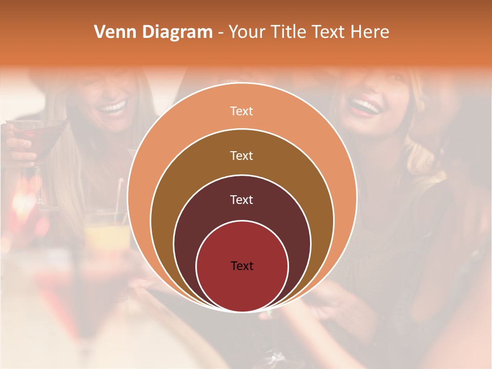 A Group Of Women Sitting At A Table With Drinks PowerPoint Template