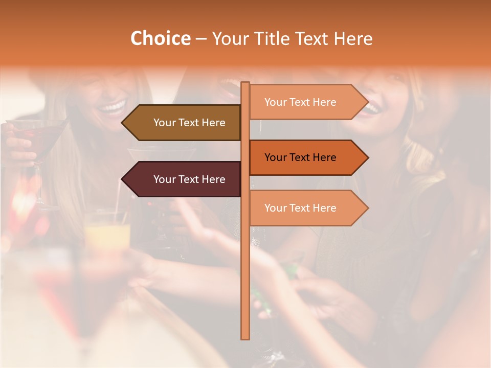 A Group Of Women Sitting At A Table With Drinks PowerPoint Template