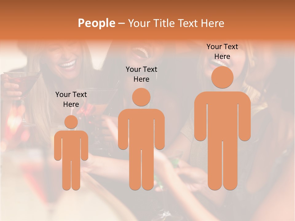 A Group Of Women Sitting At A Table With Drinks PowerPoint Template