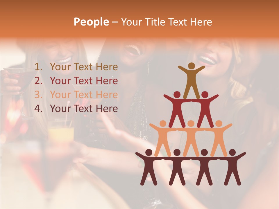 A Group Of Women Sitting At A Table With Drinks PowerPoint Template