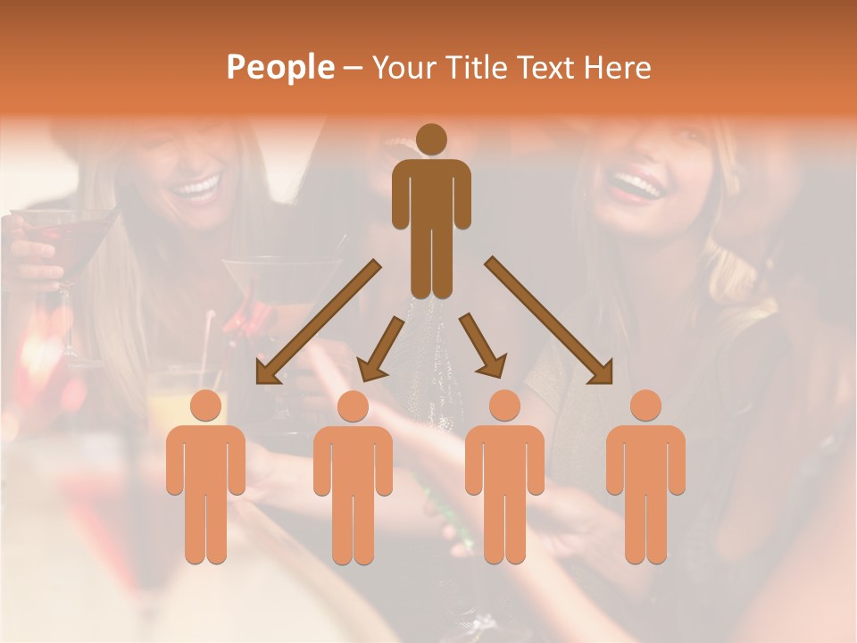 A Group Of Women Sitting At A Table With Drinks PowerPoint Template