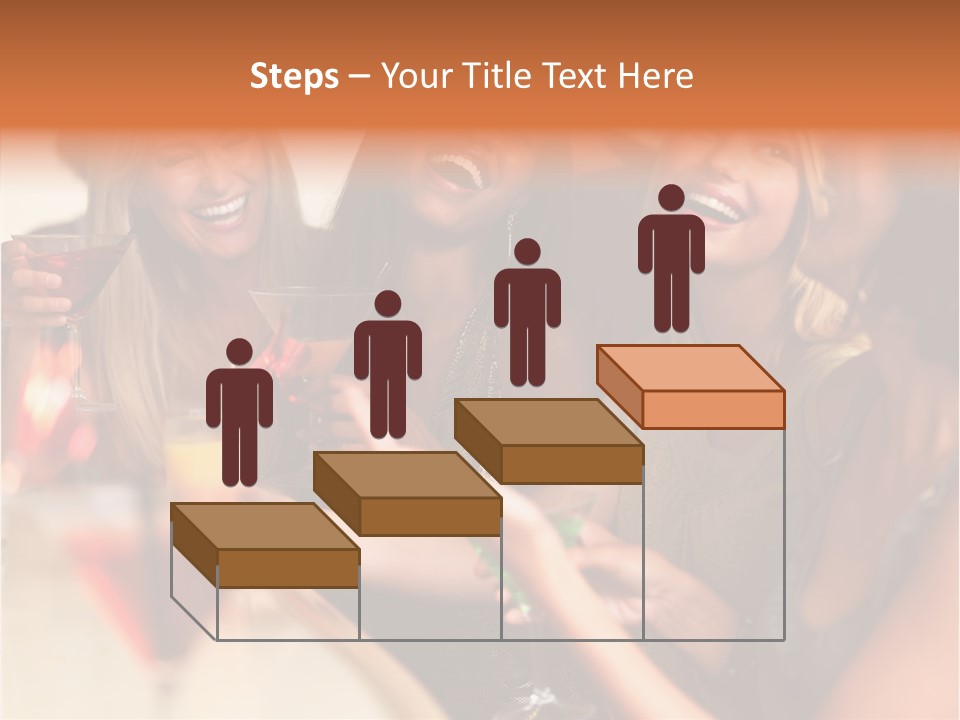 A Group Of Women Sitting At A Table With Drinks PowerPoint Template