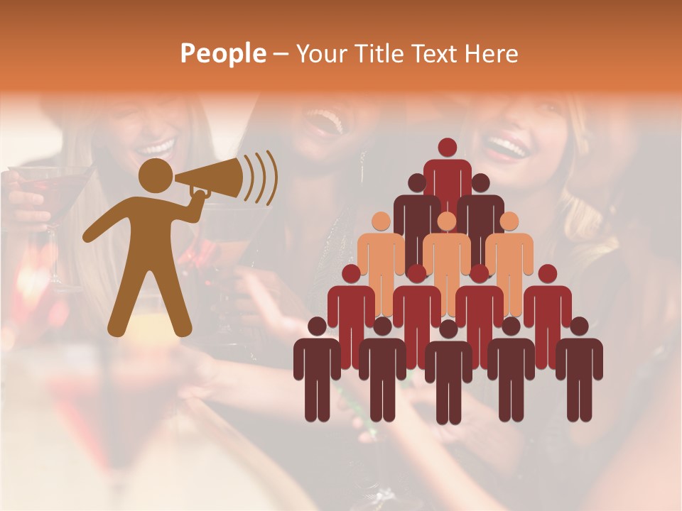 A Group Of Women Sitting At A Table With Drinks PowerPoint Template