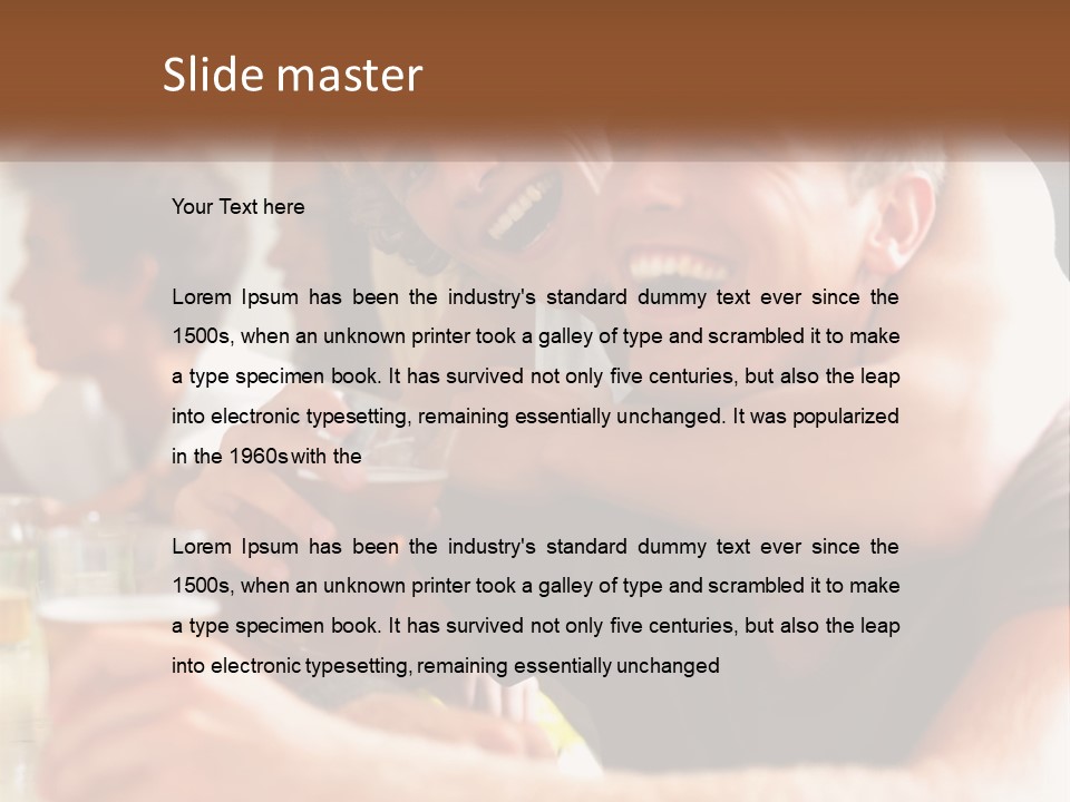 A Group Of People Sitting Around A Table With Beers PowerPoint Template