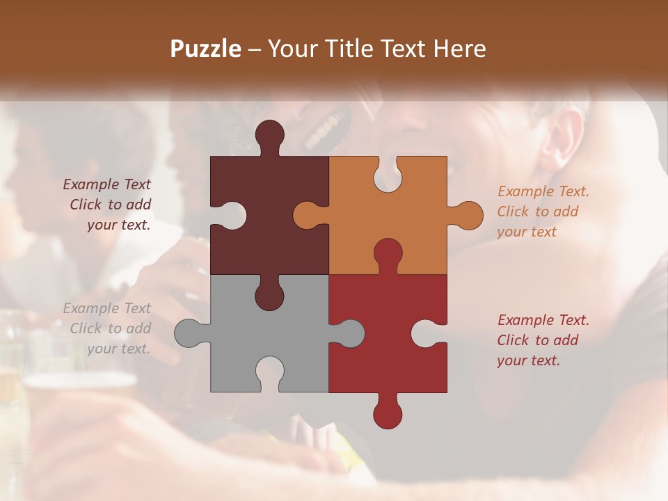 A Group Of People Sitting Around A Table With Beers PowerPoint Template