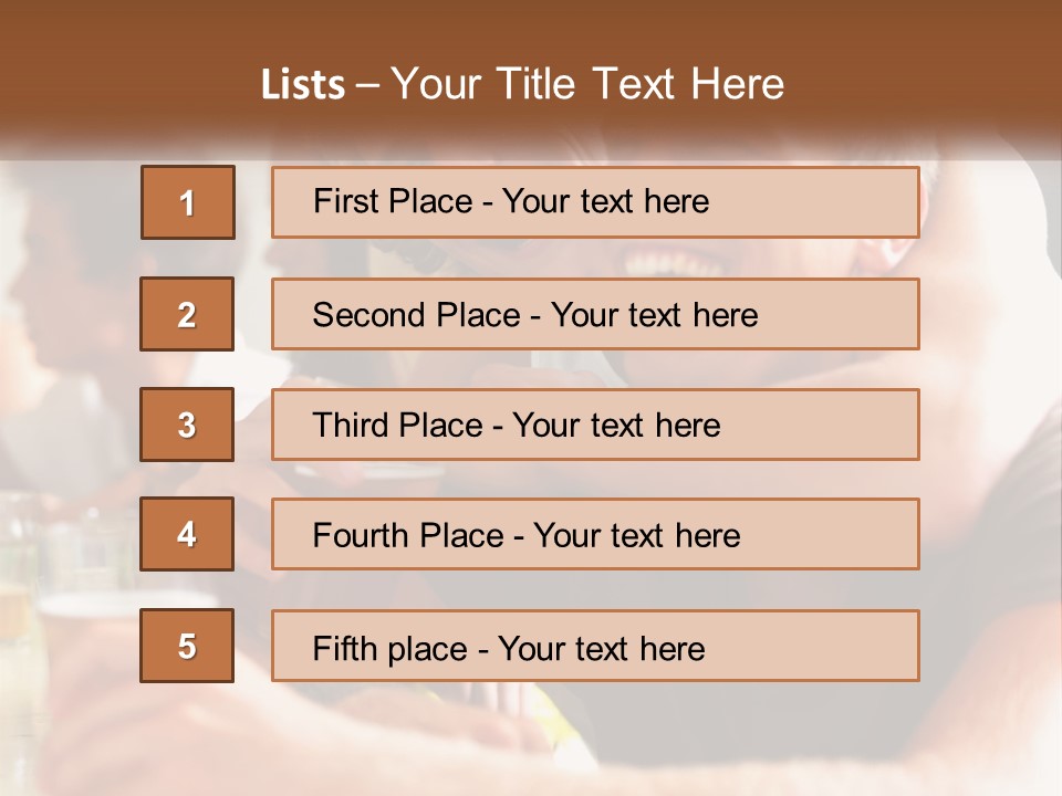 A Group Of People Sitting Around A Table With Beers PowerPoint Template
