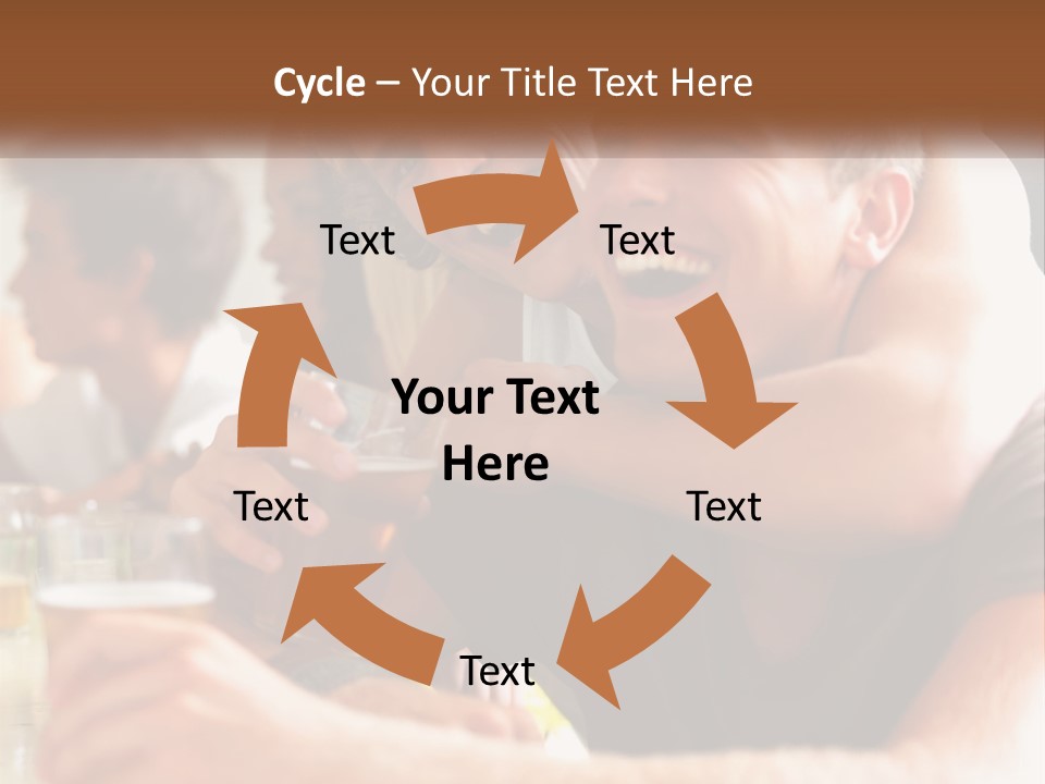 A Group Of People Sitting Around A Table With Beers PowerPoint Template